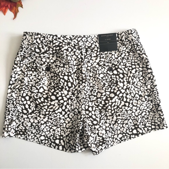 Banana Republic Brown Shorts Animal Print Tied Waist 4 - Picture 3 of 4